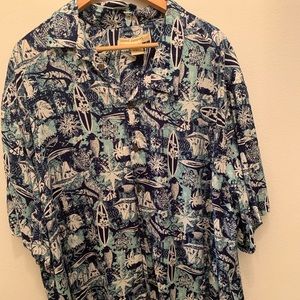 Men’s button down , Hawaiian themed shirt